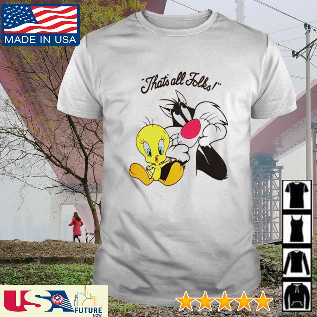 Duck and Cat that's all folks shirt