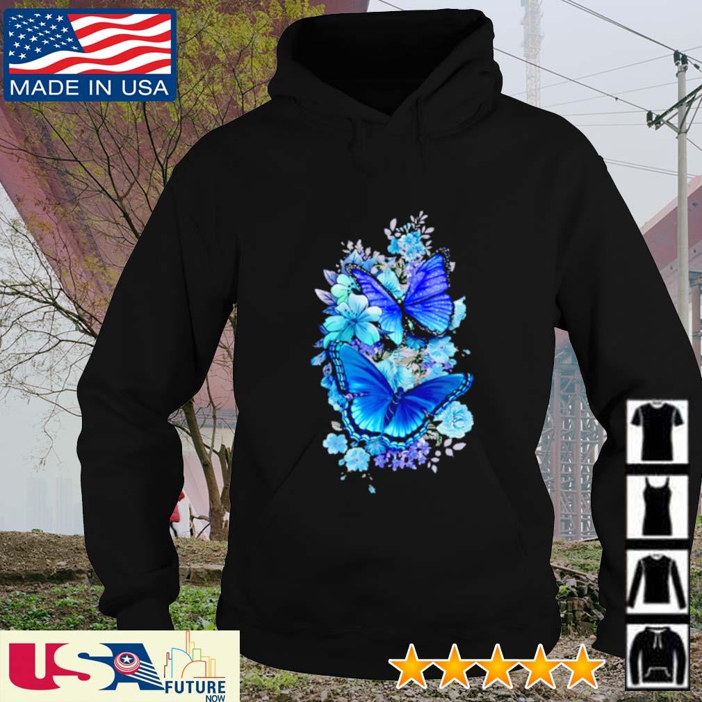 Butterfly blue flowers s hoodie