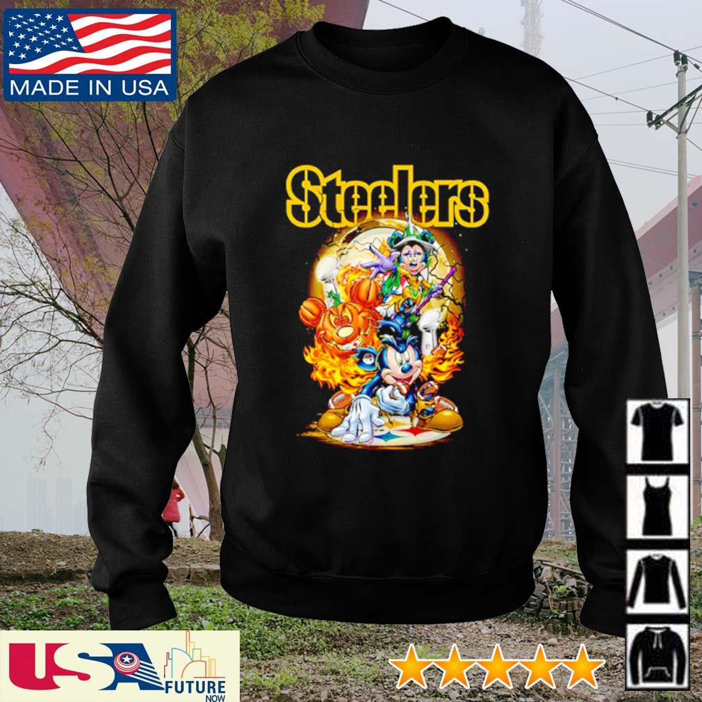 Mickey mouse pumpkin pittsburgh steelers halloween shirt, hoodie, sweater  and long sleeve