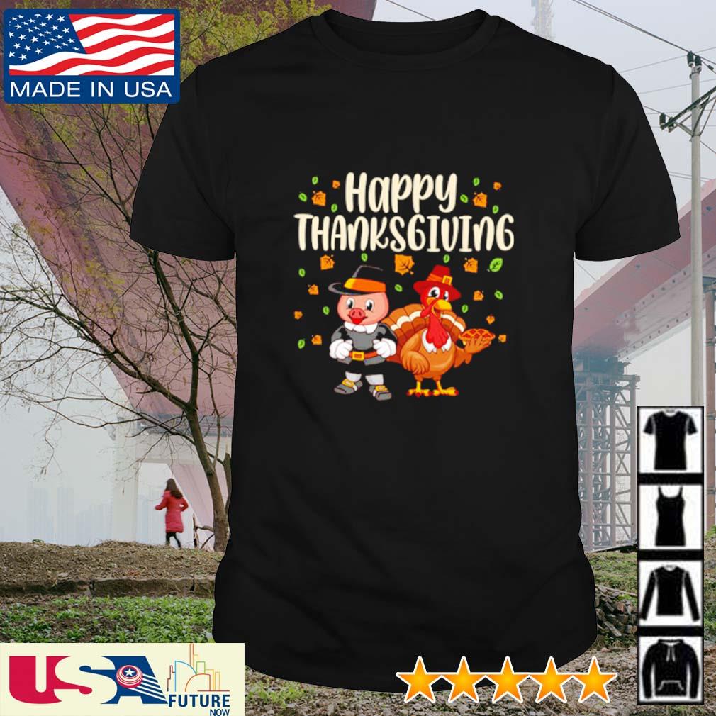 Nice happy Thanksgiving Pig and Chiken Halloween shirt