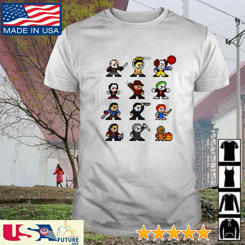 Nice pixel Halloween Scary Horror Christmas Gamer and Movies shirt