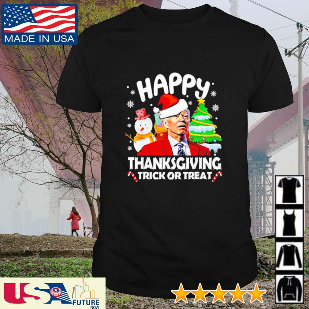 Top christmas Joe Biden Happy Merry Thanksgiving trick or treat shirt