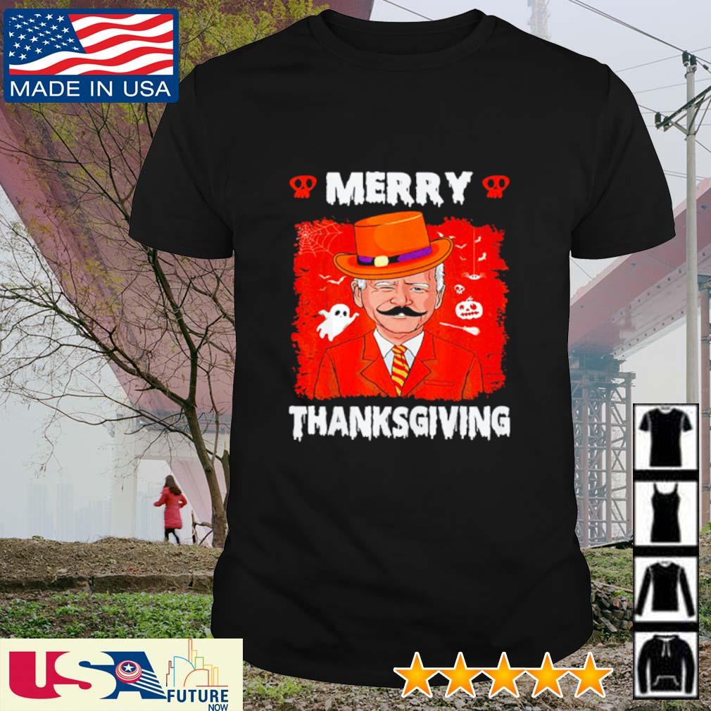 Top halloween Joe Biden Merry Thanksgiving Ghost Pumpkin shirt