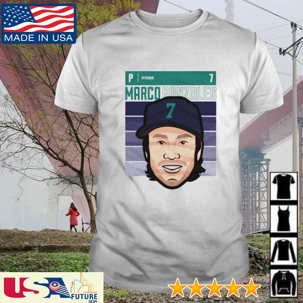 Marco Gonzales Seattle Mariners American Player Map Signature Baseball T- Shirt - Teefefe Premium ™ LLC