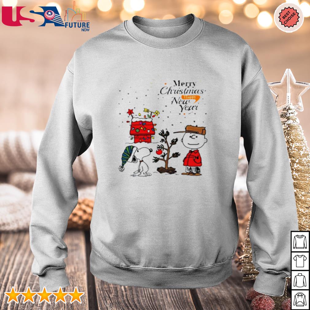 Top snoopy and Charlie Brown merry Christmas and Happy New Year shirt