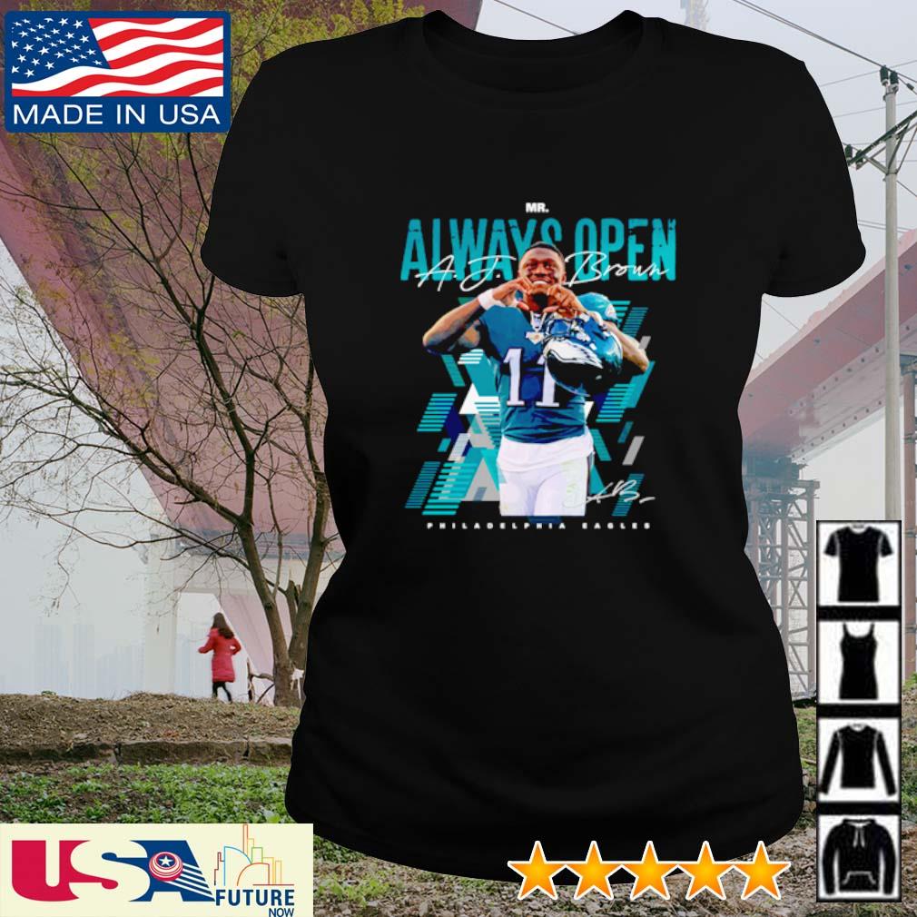 A.J. Brown Philadelphia Eagles Mr. always open signature shirt