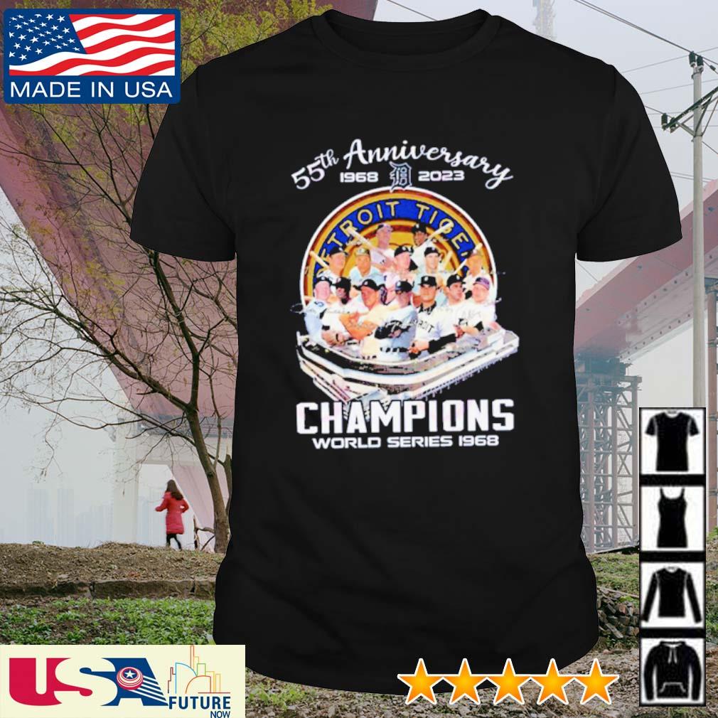 Official detroit Tigers 55th anniversary 1968 2023 champions world series 1968 signatures shirt