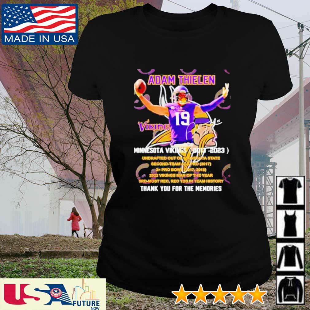 NEW Adam Thielen Minnesota Vikings 2013-2023 Thank You For The Memories T- Shirt