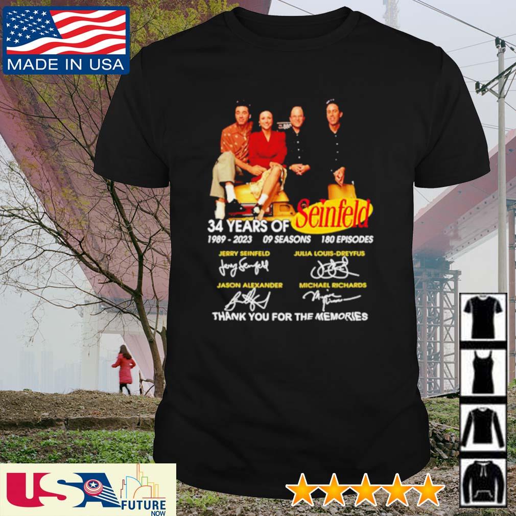 Official 1989 2023 34 years of Seinfeld thank you for the memories signatures shirt