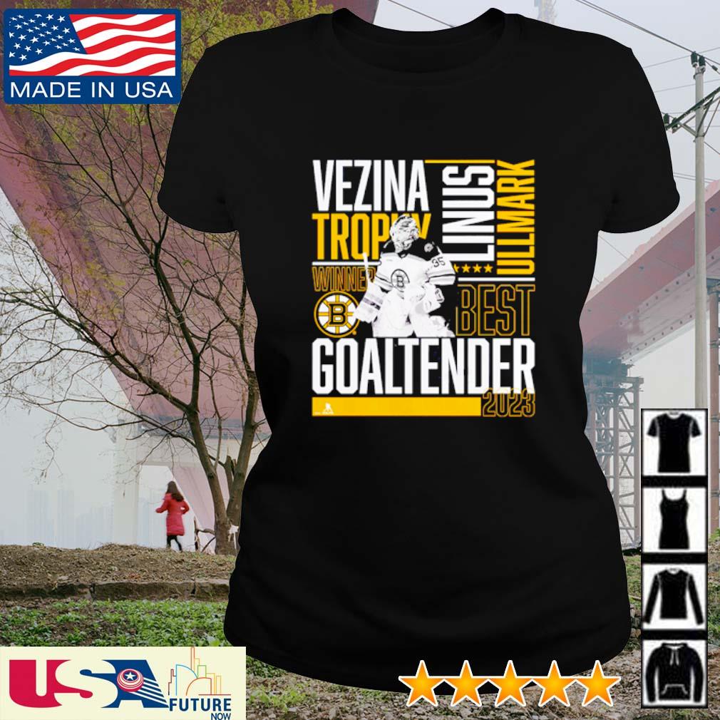 Linus Ullmark Boston Bruins Vezina trophy winner best goaltender 2023  T-shirt, hoodie, sweater, long sleeve and tank top