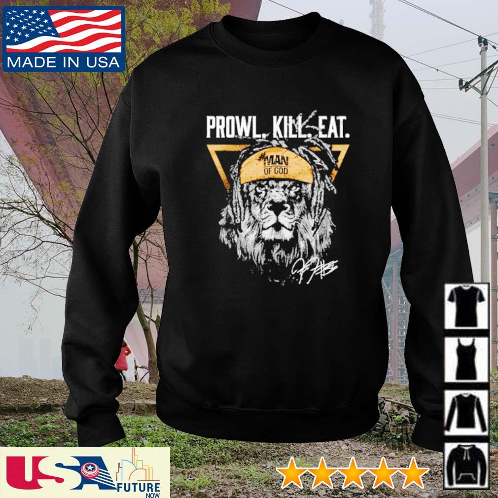 DeMario davis lion prowl kill eat vertical signature shirt, hoodie,  sweater, long sleeve and tank top