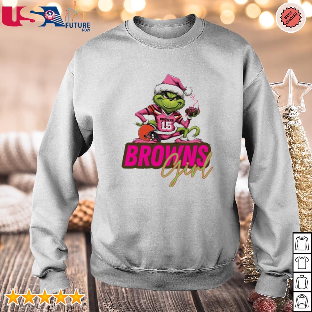 Grinch Cleveland Browns Girl Christmas sweater