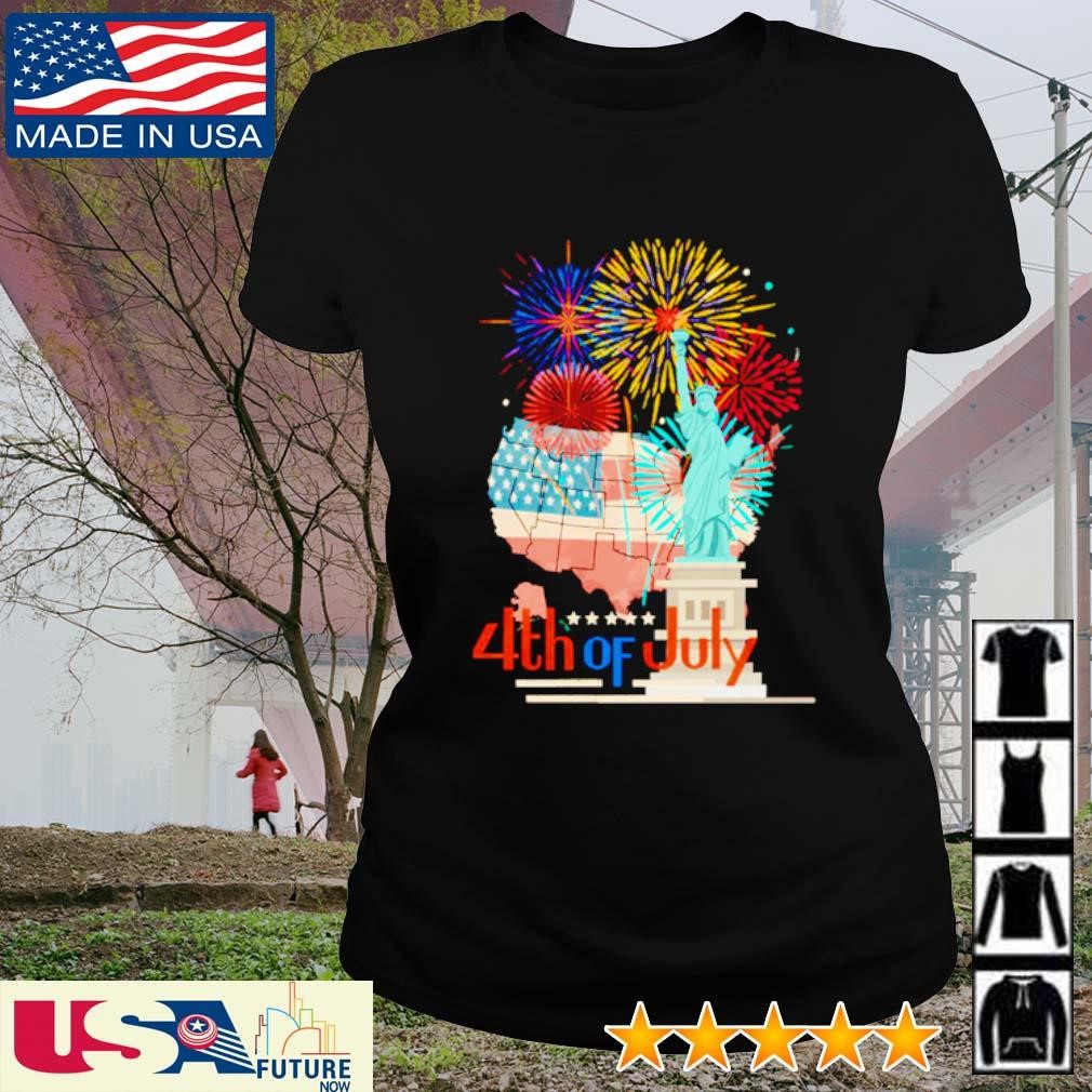 4th of july look America map shirt ladies-tee